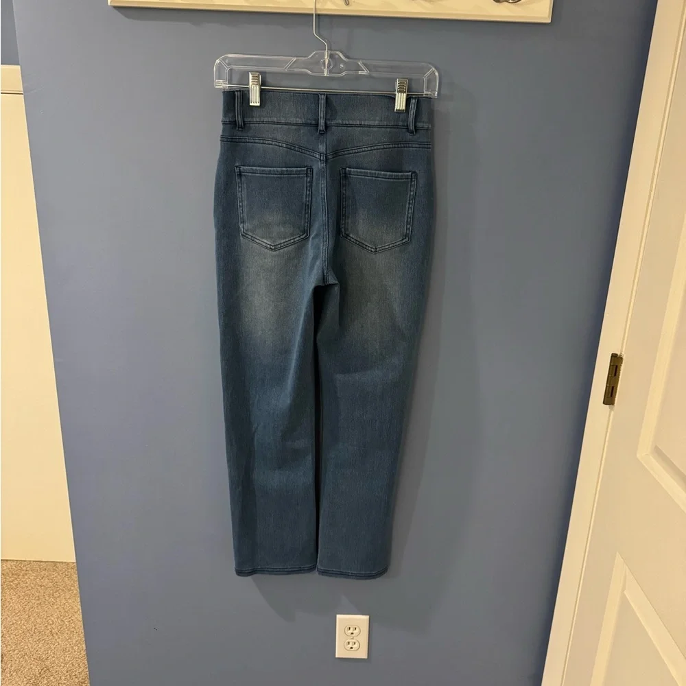 Halara High Waisted Multiple Pockets Straight Leg Stretchy Knit Work Jeans - Picture 6 of 6